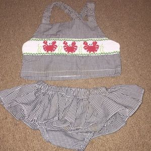 Infant bathing suit.